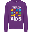 I Teach Awesome Kids Funny Teacher Teaching Mens Sweatshirt Jumper Purple