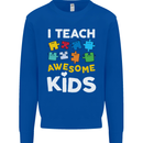 I Teach Awesome Kids Funny Teacher Teaching Mens Sweatshirt Jumper Royal Blue