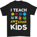 I Teach Awesome Kids Funny Teacher Teaching Mens T-Shirt Cotton Gildan Black