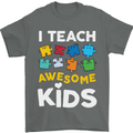 I Teach Awesome Kids Funny Teacher Teaching Mens T-Shirt Cotton Gildan Charcoal