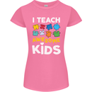 I Teach Awesome Kids Funny Teacher Teaching Womens Petite Cut T-Shirt Azalea