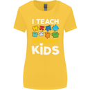I Teach Awesome Kids Funny Teacher Teaching Womens Wider Cut T-Shirt Yellow