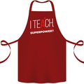 I Teach Whats Your Superpower Funny Teacher Cotton Apron 100% Organic Maroon