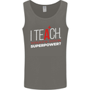 I Teach Whats Your Superpower Funny Teacher Mens Vest Tank Top Charcoal