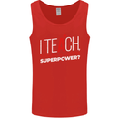I Teach Whats Your Superpower Funny Teacher Mens Vest Tank Top Red