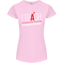 I Teach Whats Your Superpower Funny Teacher Womens Petite Cut T-Shirt Light Pink