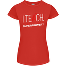 I Teach Whats Your Superpower Funny Teacher Womens Petite Cut T-Shirt Red