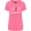I Teach Whats Your Superpower Funny Teacher Womens Wider Cut T-Shirt Azalea