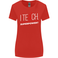 I Teach Whats Your Superpower Funny Teacher Womens Wider Cut T-Shirt Red