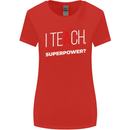 I Teach Whats Your Superpower Funny Teacher Womens Wider Cut T-Shirt Red