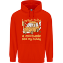 I Want to Be a Mechanic Like My Daddy Childrens Kids Hoodie Bright Red