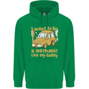 I Want to Be a Mechanic Like My Daddy Childrens Kids Hoodie Irish Green