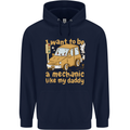 I Want to Be a Mechanic Like My Daddy Childrens Kids Hoodie Navy Blue