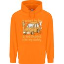 I Want to Be a Mechanic Like My Daddy Childrens Kids Hoodie Orange