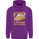 I Want to Be a Mechanic Like My Daddy Childrens Kids Hoodie Purple