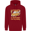 I Want to Be a Mechanic Like My Daddy Childrens Kids Hoodie Red