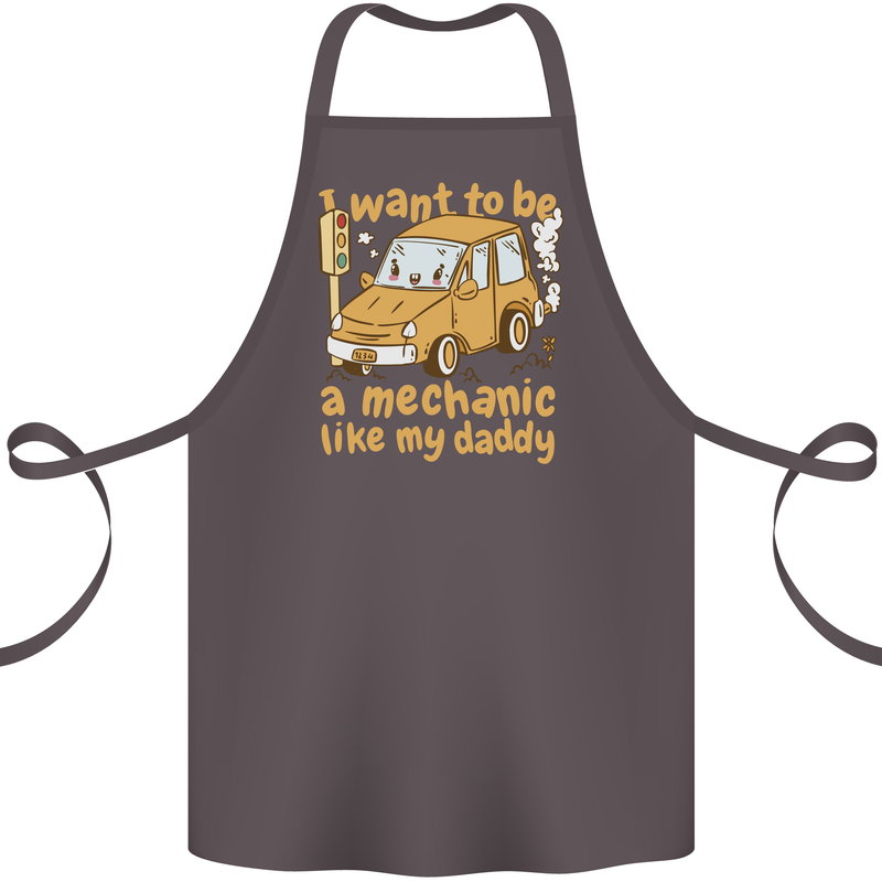 I Want to Be a Mechanic Like My Daddy Cotton Apron 100% Organic Dark Grey