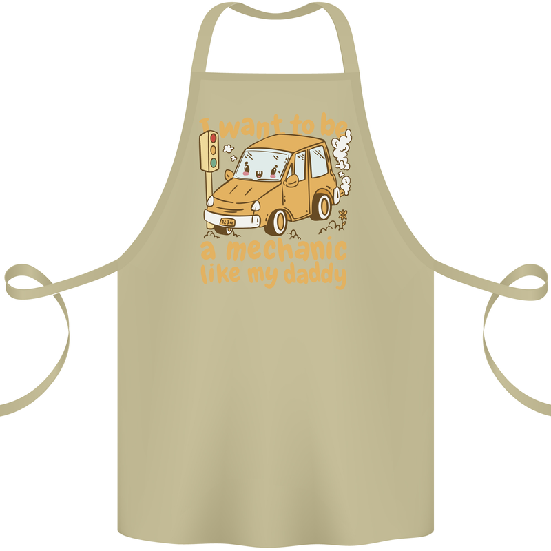 I Want to Be a Mechanic Like My Daddy Cotton Apron 100% Organic Khaki
