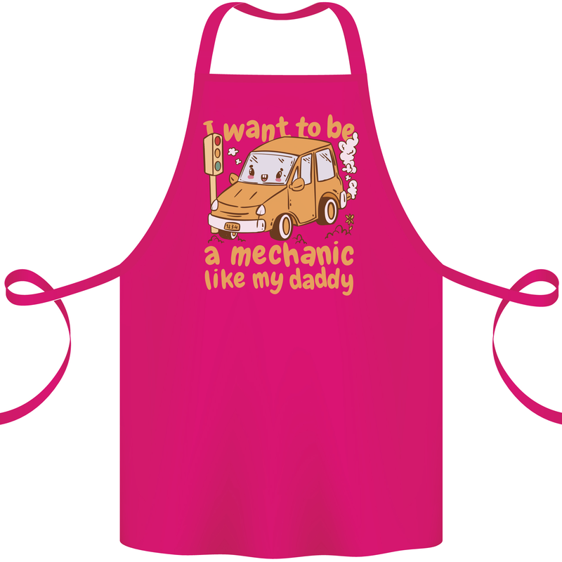 I Want to Be a Mechanic Like My Daddy Cotton Apron 100% Organic Pink