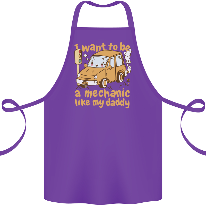 I Want to Be a Mechanic Like My Daddy Cotton Apron 100% Organic Purple
