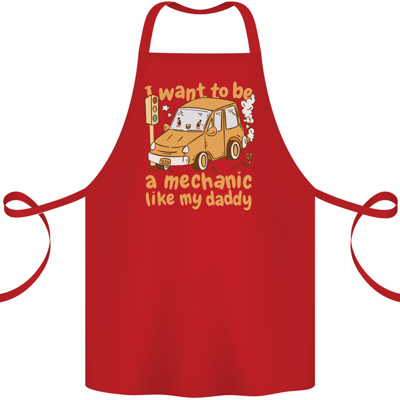 I Want to Be a Mechanic Like My Daddy Cotton Apron 100% Organic Red