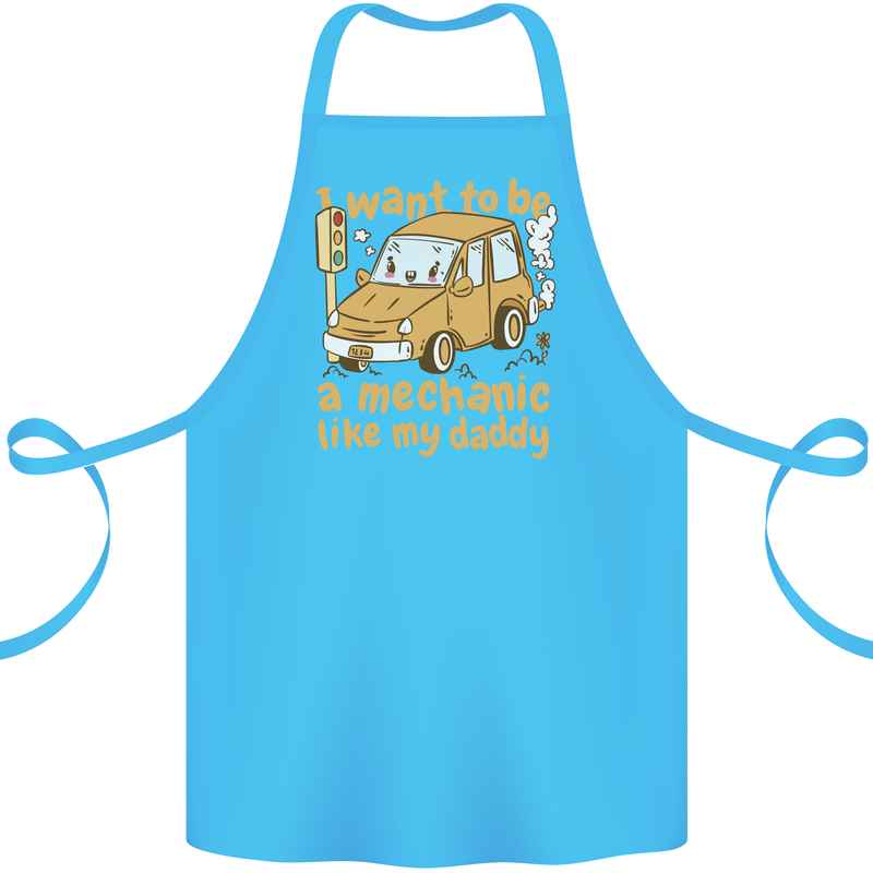 I Want to Be a Mechanic Like My Daddy Cotton Apron 100% Organic Turquoise