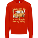 I Want to Be a Mechanic Like My Daddy Kids Sweatshirt Jumper Bright Red