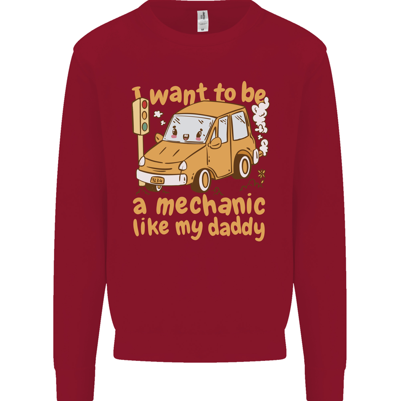 I Want to Be a Mechanic Like My Daddy Kids Sweatshirt Jumper Red