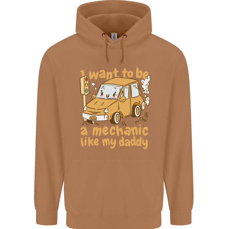 I Want to Be a Mechanic Like My Daddy Mens 80% Cotton Hoodie Caramel Latte