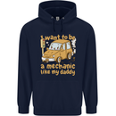I Want to Be a Mechanic Like My Daddy Mens 80% Cotton Hoodie Navy Blue