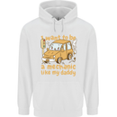 I Want to Be a Mechanic Like My Daddy Mens 80% Cotton Hoodie White