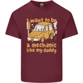 I Want to Be a Mechanic Like My Daddy Mens Cotton T-Shirt Tee Top Maroon