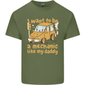 I Want to Be a Mechanic Like My Daddy Mens Cotton T-Shirt Tee Top Military Green