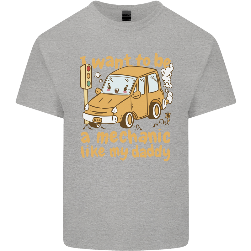 I Want to Be a Mechanic Like My Daddy Mens Cotton T-Shirt Tee Top Sports Grey