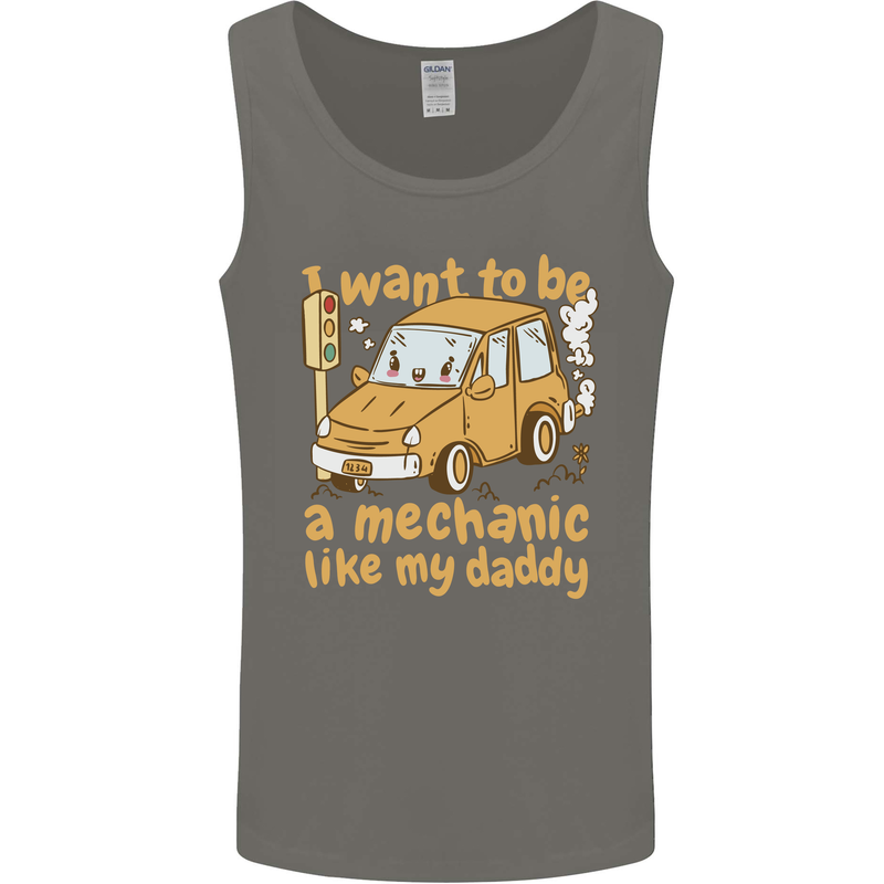 I Want to Be a Mechanic Like My Daddy Mens Vest Tank Top Charcoal