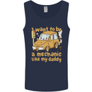 I Want to Be a Mechanic Like My Daddy Mens Vest Tank Top Navy Blue