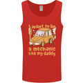 I Want to Be a Mechanic Like My Daddy Mens Vest Tank Top Red