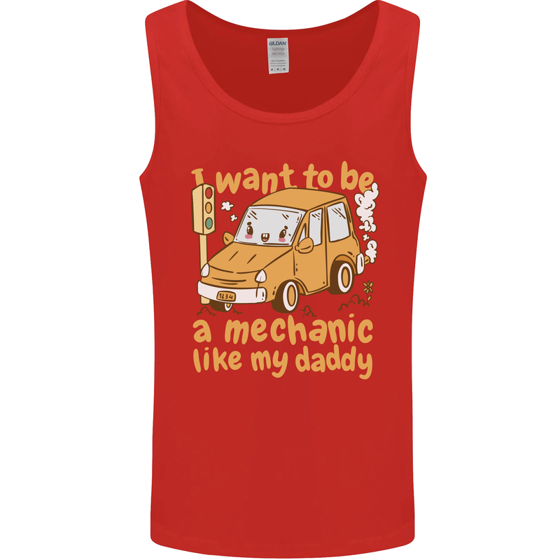 I Want to Be a Mechanic Like My Daddy Mens Vest Tank Top Red