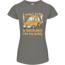 I Want to Be a Mechanic Like My Daddy Womens Petite Cut T-Shirt Charcoal