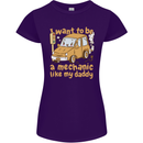 I Want to Be a Mechanic Like My Daddy Womens Petite Cut T-Shirt Purple