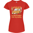 I Want to Be a Mechanic Like My Daddy Womens Petite Cut T-Shirt Red