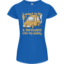I Want to Be a Mechanic Like My Daddy Womens Petite Cut T-Shirt Royal Blue