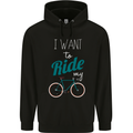I Want to Ride My Bike Cycling Cyclist Childrens Kids Hoodie Black