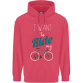 I Want to Ride My Bike Cycling Cyclist Childrens Kids Hoodie Heliconia