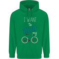 I Want to Ride My Bike Cycling Cyclist Childrens Kids Hoodie Irish Green