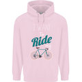 I Want to Ride My Bike Cycling Cyclist Childrens Kids Hoodie Light Pink