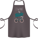 I Want to Ride My Bike Cycling Cyclist Cotton Apron 100% Organic Dark Grey
