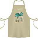 I Want to Ride My Bike Cycling Cyclist Cotton Apron 100% Organic Khaki