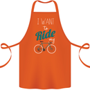 I Want to Ride My Bike Cycling Cyclist Cotton Apron 100% Organic Orange