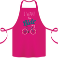 I Want to Ride My Bike Cycling Cyclist Cotton Apron 100% Organic Pink